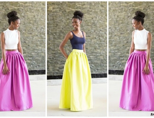 Simple and colourful maxi skirts